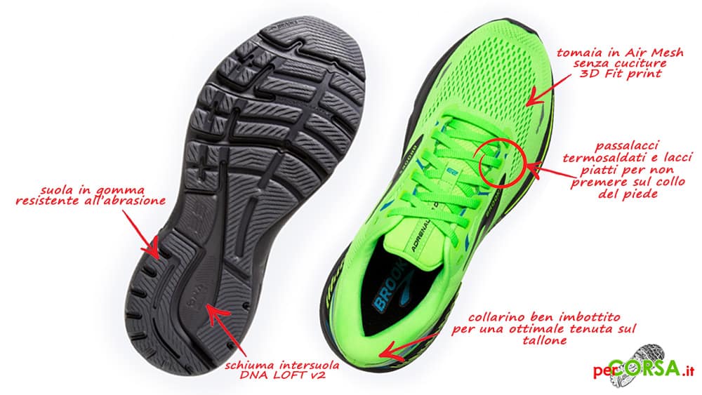brooks adrenaline gts 23 suola tomaia brooks adrenaline gts 23 suola tomaia