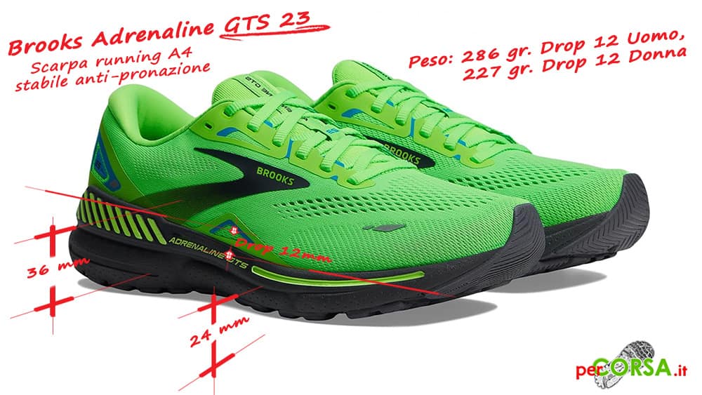 scarpa running stabile brooks adrenaline gts 23 scarpa running stabile brooks adrenaline gts 23
