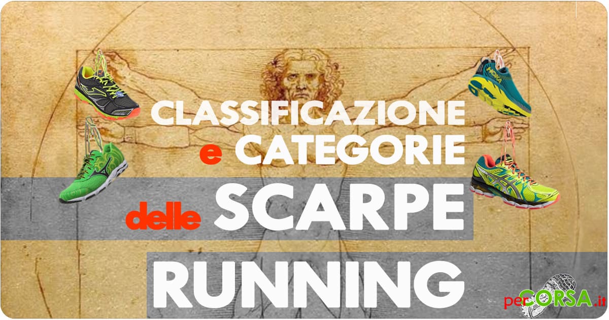 classificazione categorie scarpe running per correre