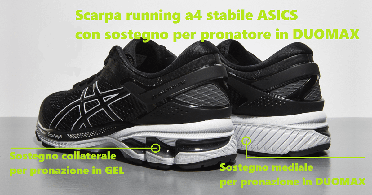 Scarpe da corsa con controllo della pronazione Atleti con appoggio in rotazione del piede piatto