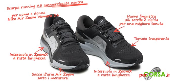 scarpa running air zoom vomero 16