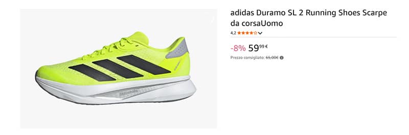 scarpa per correre economica adidas duramo uomo donna