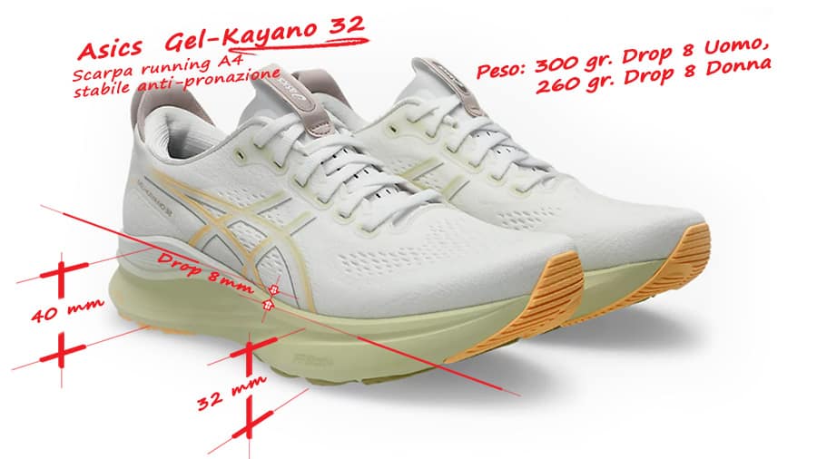 scarpa running pronazione asics kayano 32 scarpa running pronazione asics kayano 32